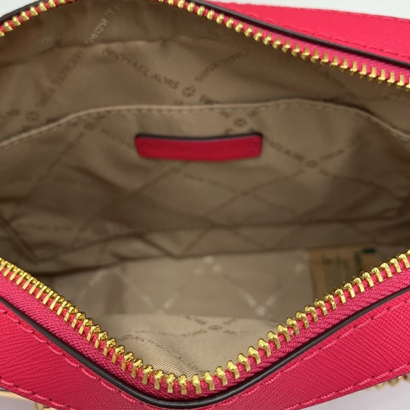 MICHAEL KORS 
Jet Set Large Saffiano Leather Crossbody Bag ELECTRIC PINK COLOR - Picture 12 of 15